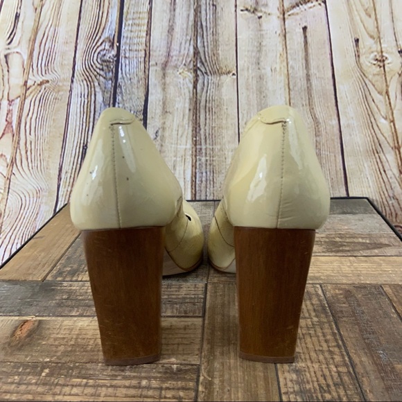 Aldo Cream Wooden boxed toe heels size 39 - Picture 10 of 11